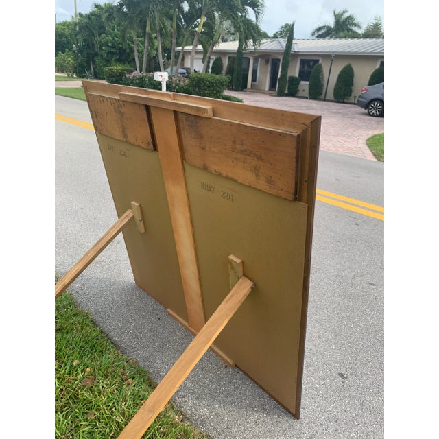 Vintage Faux Burl and Brass Dual Mirrors For Sale - Image 10 of 11