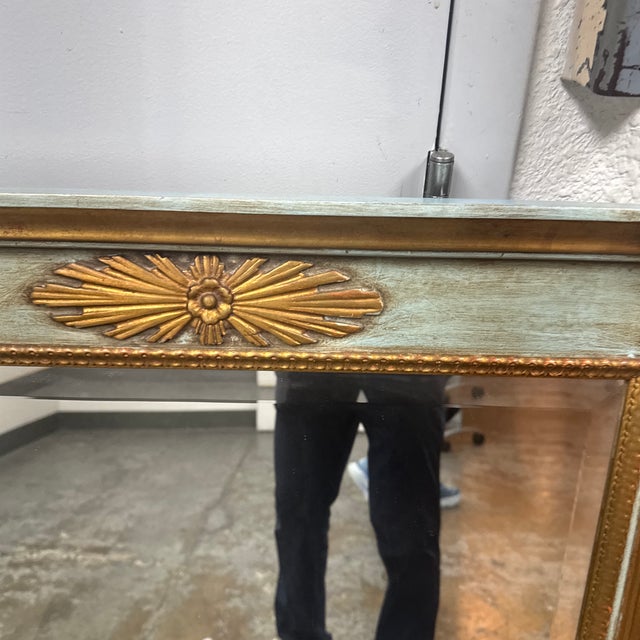 Neoclassical Style Giltwood Painted Wall Mirror, Vintage For Sale - Image 12 of 12