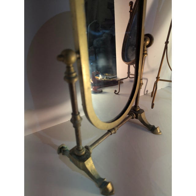 Brass 1940s Italian Made Brass Swivel Table Mirror For Sale - Image 8 of 10