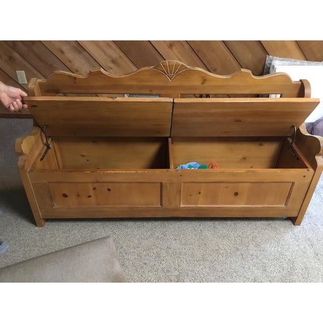 1990s 1990s Drexel Heritage Andean Pine Finish Storage Bench With Seating For Sale - Image 5 of 7