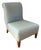 Pair of Barbara Barry for Baker Celadon Silk, Scroll Back Slipper Chairs For Sale