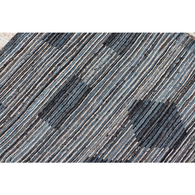 Teal and Brown Geometric Tribal Rug by Keivan Woven Arts 9'5 X 11'6 For Sale - Image 12 of 12