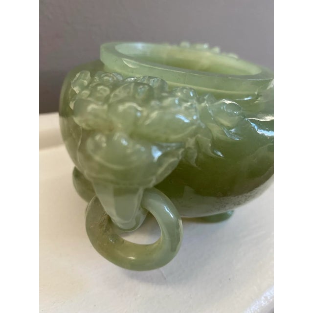 incredible craftsmanship carves moving rings around the handles of this exceptional Chinese covered bowl. The intricate...