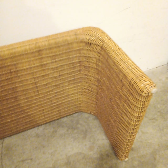 Vintage Natural Wicker Rattan Coffee Table For Sale - Image 11 of 18