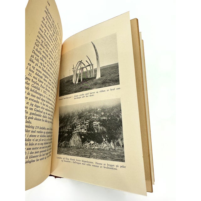 Animal Skin Knud Rasmussen Leatherbound Book Vintage Norway For Sale - Image 7 of 8