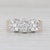 Modern 0.75ctw Diamond Flower Clusters Ring 14k Yellow White Gold Size 7.25 Engagement For Sale - Image 3 of 8