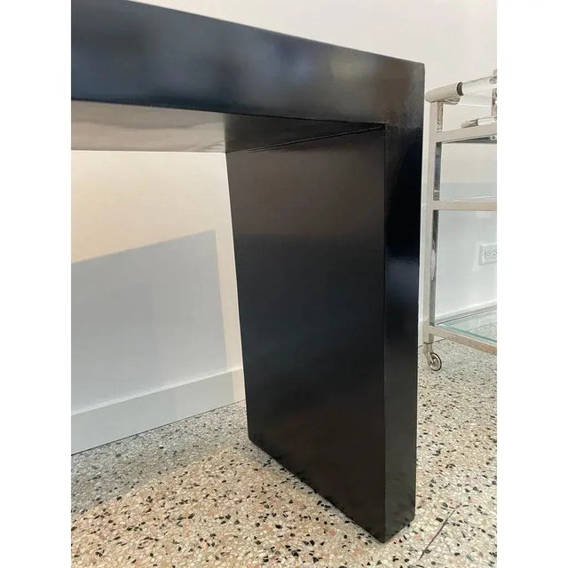 60" Console Coromandel Black Lacquer Lotus and Koi For Sale - Image 11 of 14