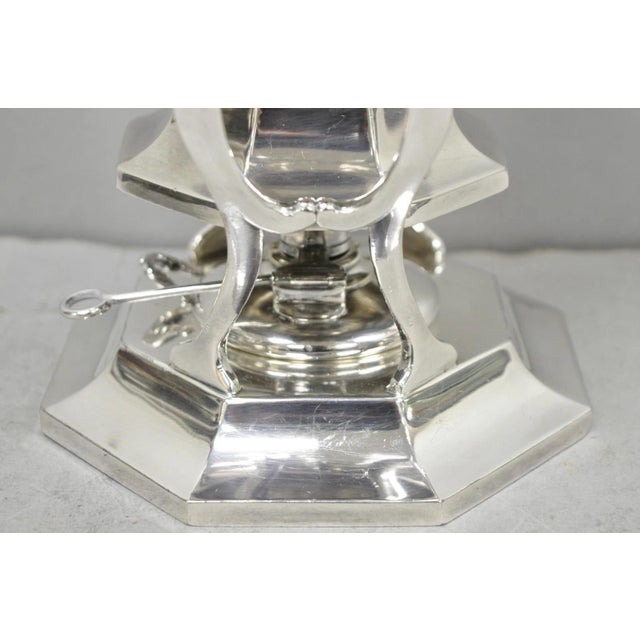 Antique Wilcox Art Deco Silver Plated Tilting Coffee Teapot on Stand "m.g.r." For Sale - Image 9 of 18