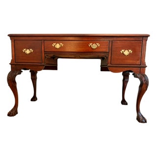 Antique Chippendale Style Mahogany Writing Desk / Dressing Table by Northern Furniture Co For Sale