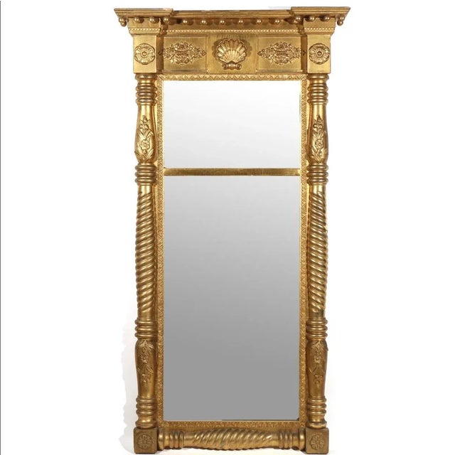 Mid 19th Century American Half Spindle Giltwood Tabernacle Pier Mirror For Sale In New York - Image 6 of 6