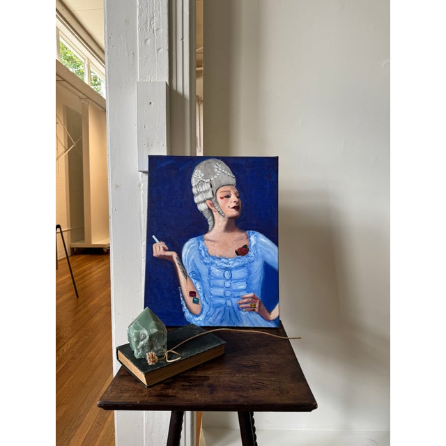 This portrait is a nod to the classic Rocco portraits but with a rebellious flair! This is an original oil painting on...