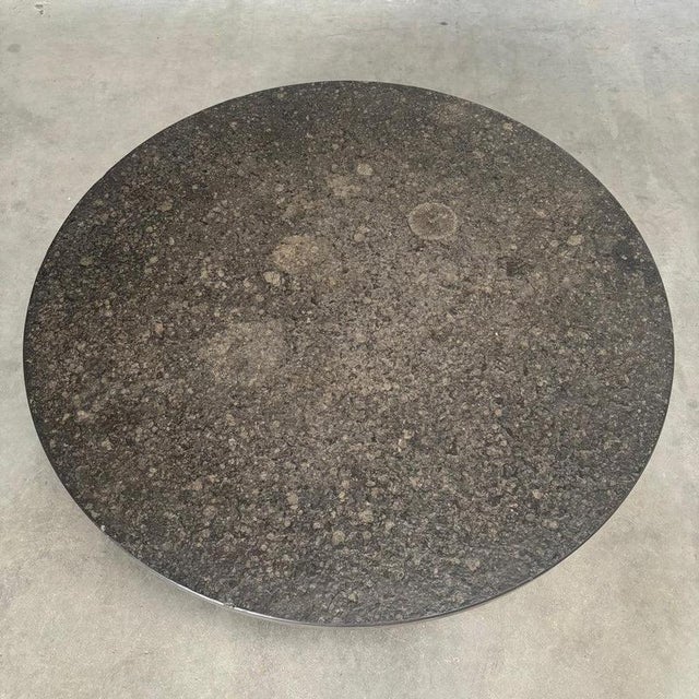 Round Slate Stone Coffee Table, 1970s For Sale - Image 5 of 10