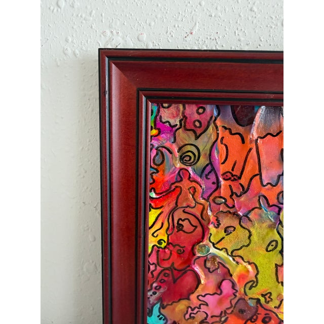“Golden Comb” is an original acrylic painting on canvas board by Serg Graff. Filled with vibrant colors, hidden faces,...