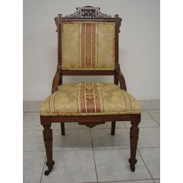 Late 20th Century Eastlake Antique Chairs - a Pair For Sale - Image 5 of 6