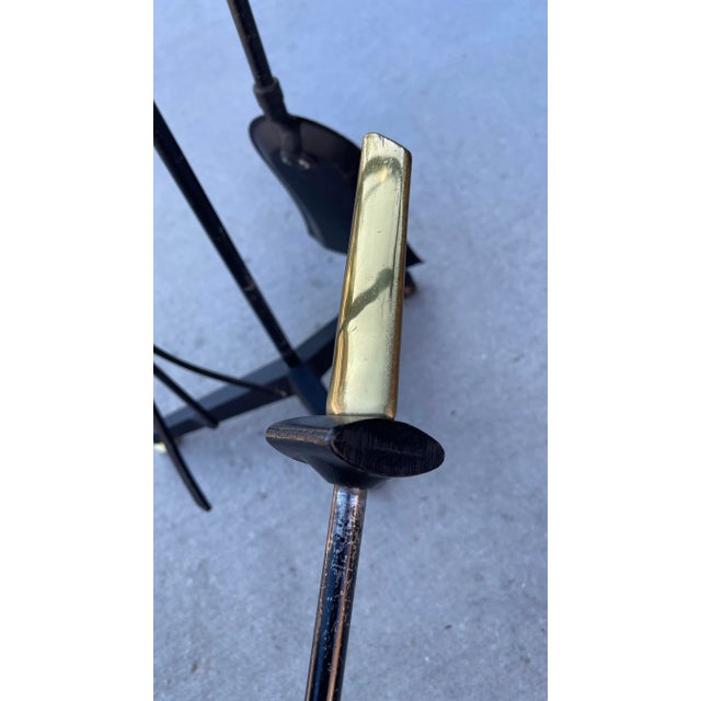 Black Vintage Mid Century Modernist Donald Deskey Fireplace Tool Set, 4 Pieces For Sale - Image 8 of 11