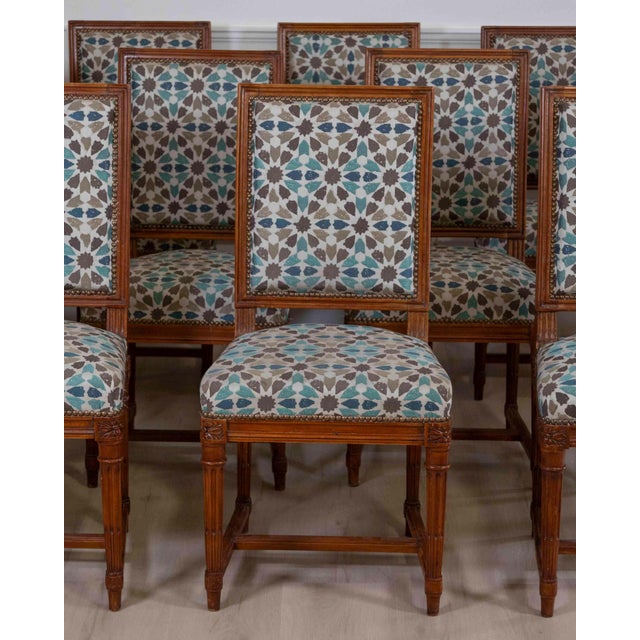 Mid 20th Century Suite of twelve Louis XVI style chairs For Sale - Image 4 of 10