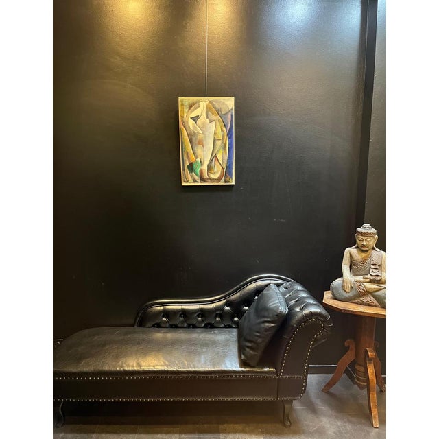 Gold Vivaldo Martini, Abstract Composition No. 2, Oil on Canvas For Sale - Image 8 of 9