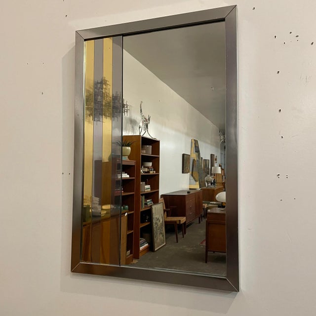 Mid-Century Modern Paul Evans Style Mid Century Modern Mirror For Sale - Image 3 of 13