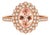 14K Rose Pink Gold Morganite Diamond Cocktail Engagement Ring Estate For Sale