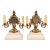 Pair of Rococo-Style Brass Two-Light Candelabra With Miniature Mirrors For Sale