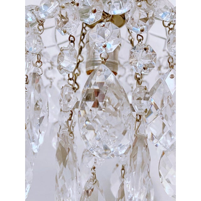 Metal Vintage Layered Chandelier With Cut Glass Dish For Sale - Image 7 of 8