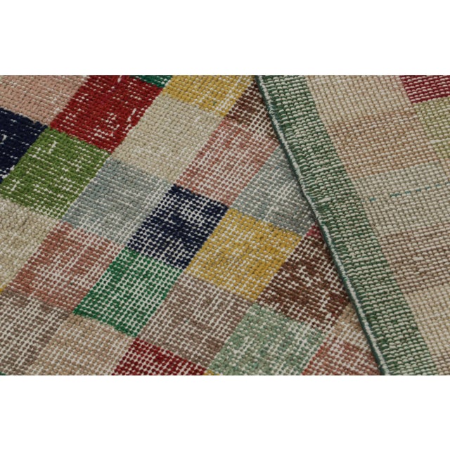 Textile 1960s Vintage Zeki Müren Art Deco Rug With Geometric Patterns For Sale - Image 7 of 7