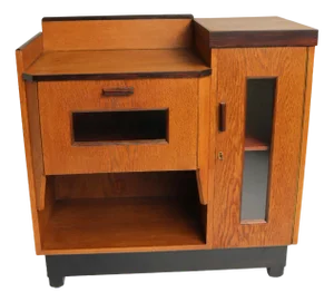 Dutch Art Deco Oak Display Cabinet by P.E.L. Izeren for De Genneper Molen, 1930