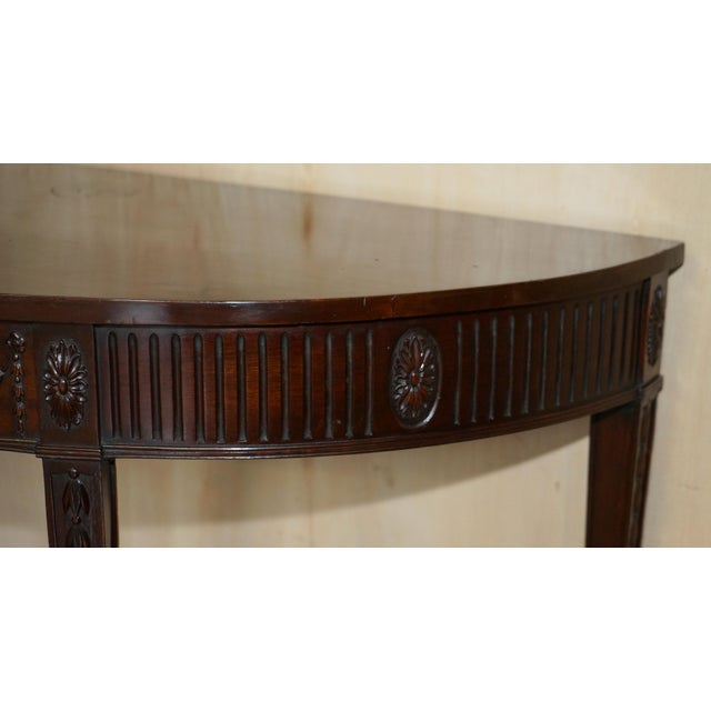 18th Century Burl Hardwood Carved Adams Demi Line Console Table by Charles & Ray Eames For Sale - Image 6 of 18