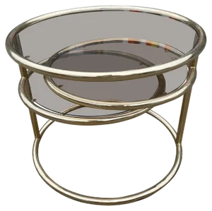 Vintage Italian Swirvel Table in the Style of Milo Baughman from Morex, 1971