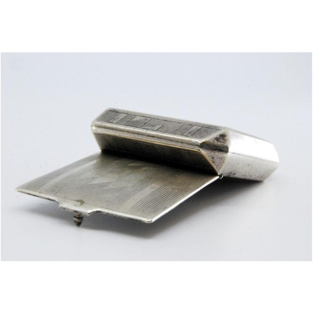 Silver Pill Box with Hinged Lid For Sale - Image 5 of 10