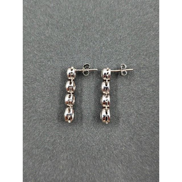 Metal 2.02 Ct Round Dangle Diamond Earrings - 2 Pieces For Sale - Image 7 of 9