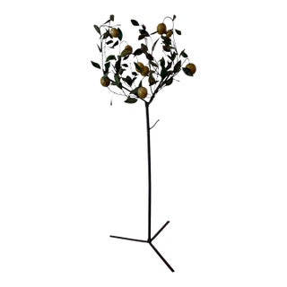 Vintage Painted Metal and Tôle Model of a Lemon Tree For Sale