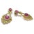 Bochic "Orient" Ruby, Citrin & Peridot Earrings Set In 18K Gold & Silver For Sale - Image 10 of 10