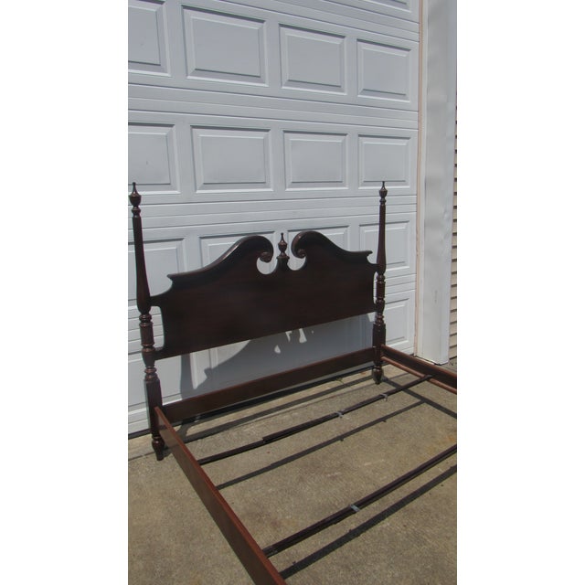 Traditional 1980s Ethan Allen Georgian Court Cherry Queen Bed Poster Designer For Sale - Image 3 of 8