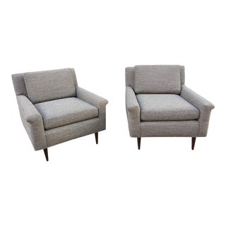 1960s Vintage Upholstered Lounge Chairs- a Pair For Sale