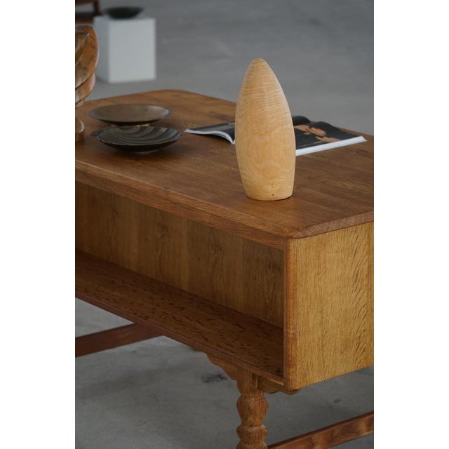 Mid-Century Modern Danish Freestanding Desk in Oak attributed to Henning Kjærnulf, 1950s For Sale - Image 6 of 18
