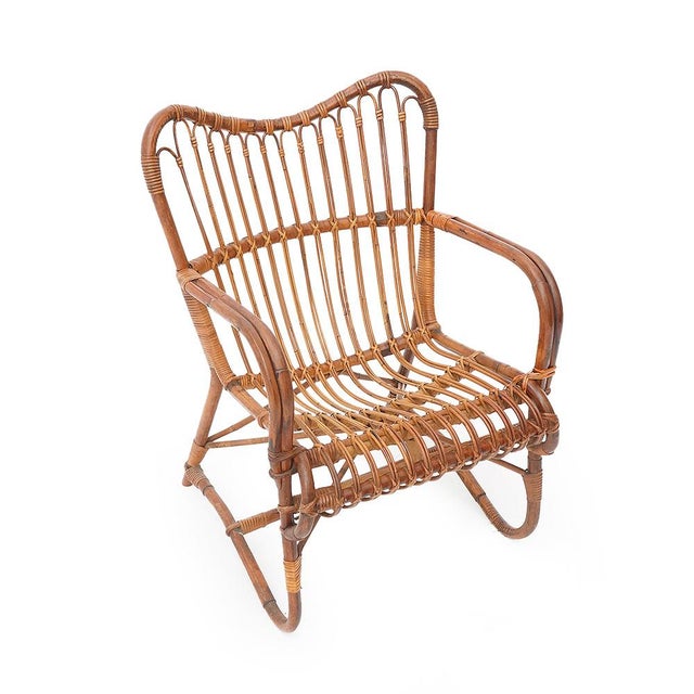 Armchair in Rattan, 1950s For Sale - Image 9 of 14