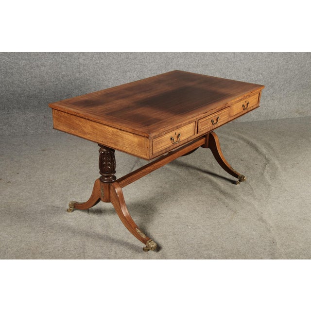 Antique English Mahogany Desk, 19th Century For Sale - Image 14 of 18