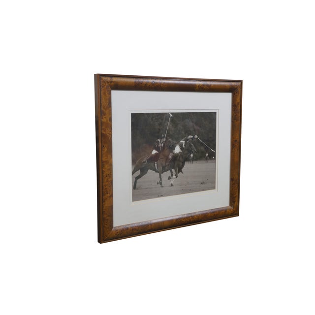 Realism Trowbridge Black & White Polo Players Equestrian Horse Photograph Print Burl 25" For Sale - Image 3 of 10
