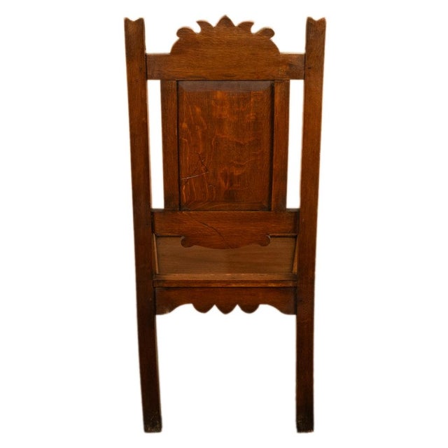 Brown Antique Welsh Carved Oak Eisteddfod Bardic Chair Newmarket Trelawnyd Wales 1901 For Sale - Image 8 of 17