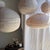 Large Vintage Oval Flattened Pink Rattan and Natural Linen Pendant Light, 1980s For Sale - Image 16 of 18