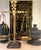 A classic antique scale with a polished Portofino marble base, fluted aged-brass stem and etched fittings, hand-made in...