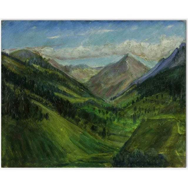 Antonio Feltrinelli, Mountain Landscape, Oil Painting, 1920s For Sale - Image 4 of 4