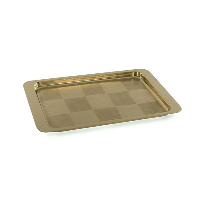 This satin silver alloy Patch tray has a mosaic design.