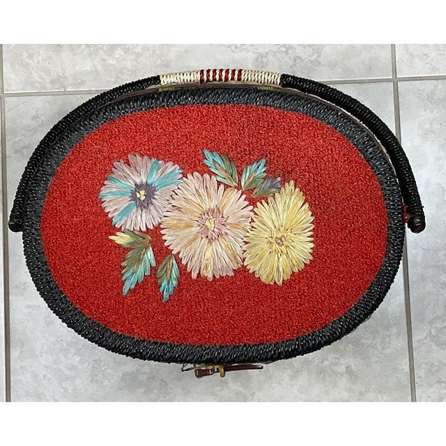 Vintage Sewing Basket Mid Century Design For Sale - Image 9 of 11
