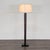 Modern Modern Floor Lamp With Textured Dark Brown Wood Base and White Shade For Sale - Image 3 of 6