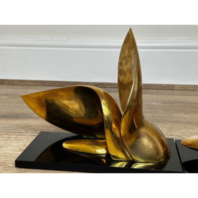 Pair of Gilt Bronze Swans by Jack Zajac — Signed & Numbered 18/95, Limited Edition Mid-Century Modern Sculptures For Sale - Image 17 of 18