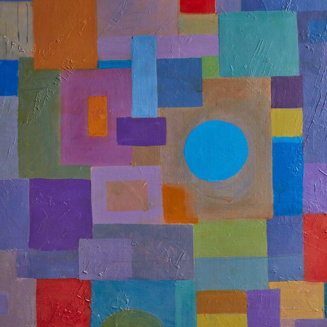 Framed Multicolor Abstract Oil on Canvas Painting by Clara Shainess For Sale - Image 9 of 10