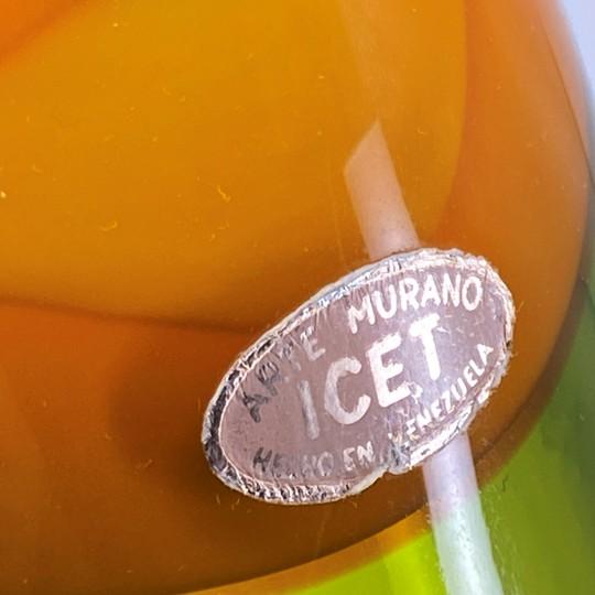 Green Arte Murano Icet Tall 12¾” Statement Vase (Vintage 1960s, Venezuela) Mid-Century Modern Art Glass For Sale - Image 8 of 18