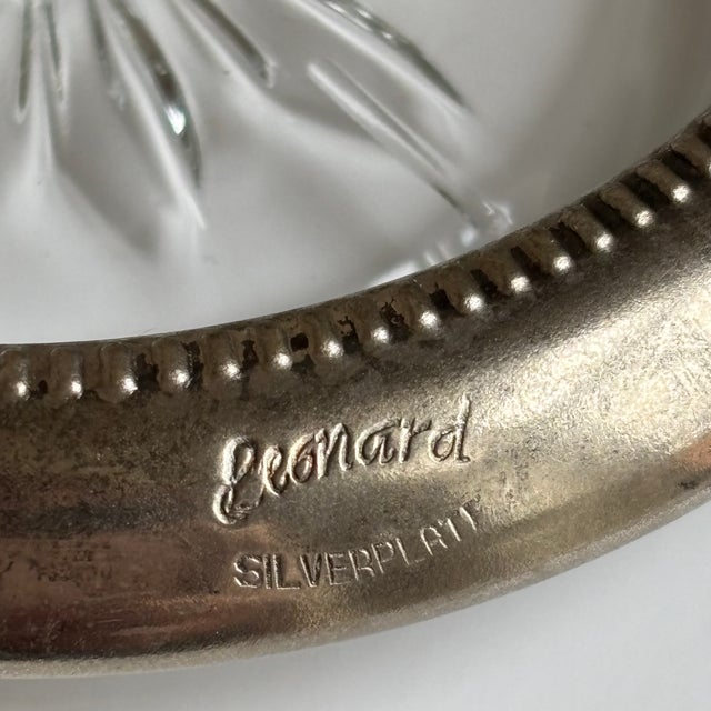 Traditional 1970s Italian Silverplate & Crystal Starburst Coasters — Set of 6 For Sale - Image 3 of 12